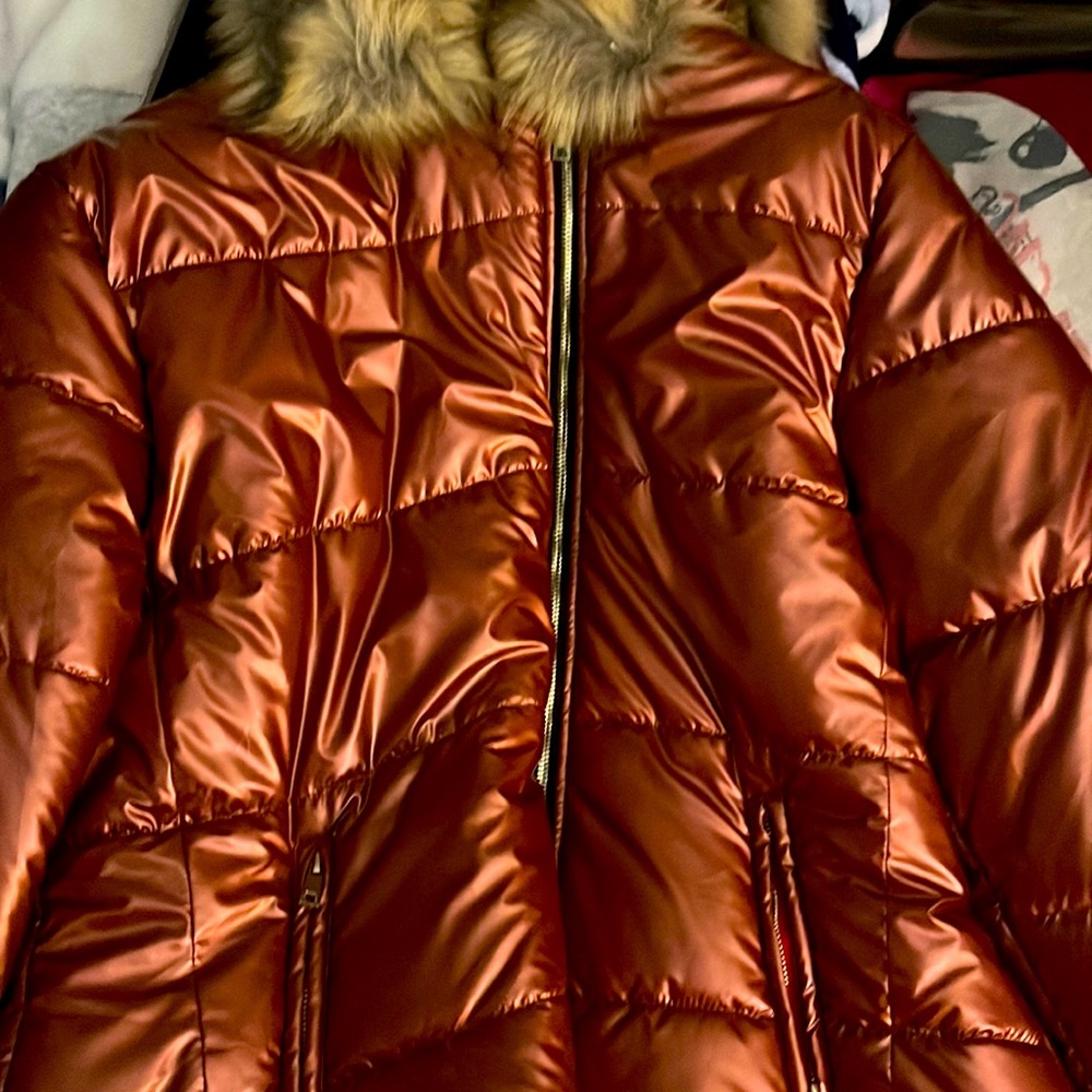 I really don’t know how to describe the color but I think it’s a shiny brown